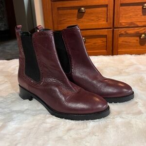 Barbara Barbieri Oakbark Red Leather Pull on Chelsea Boots Women’s Size 9